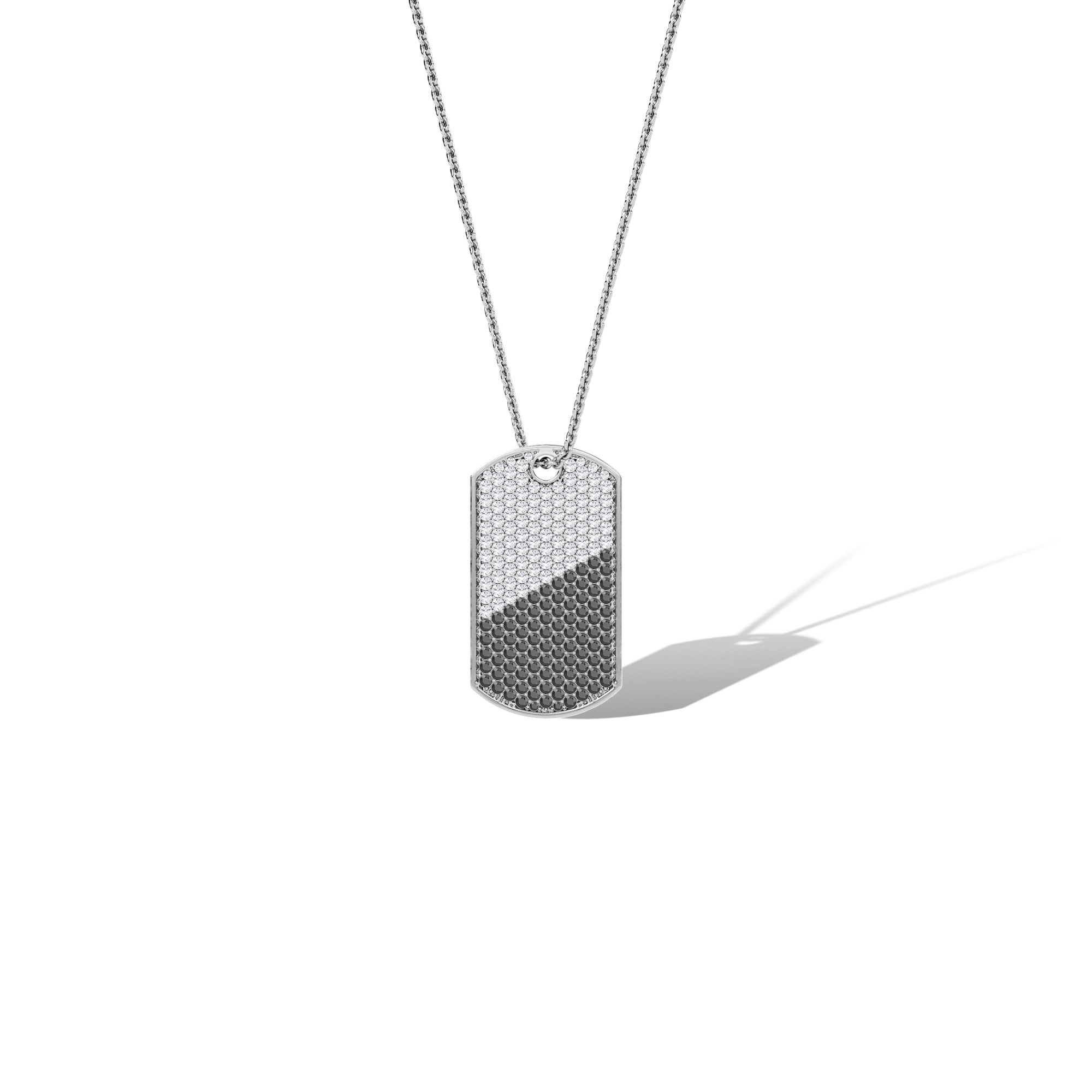 White & Black Accented Tag Pendant
