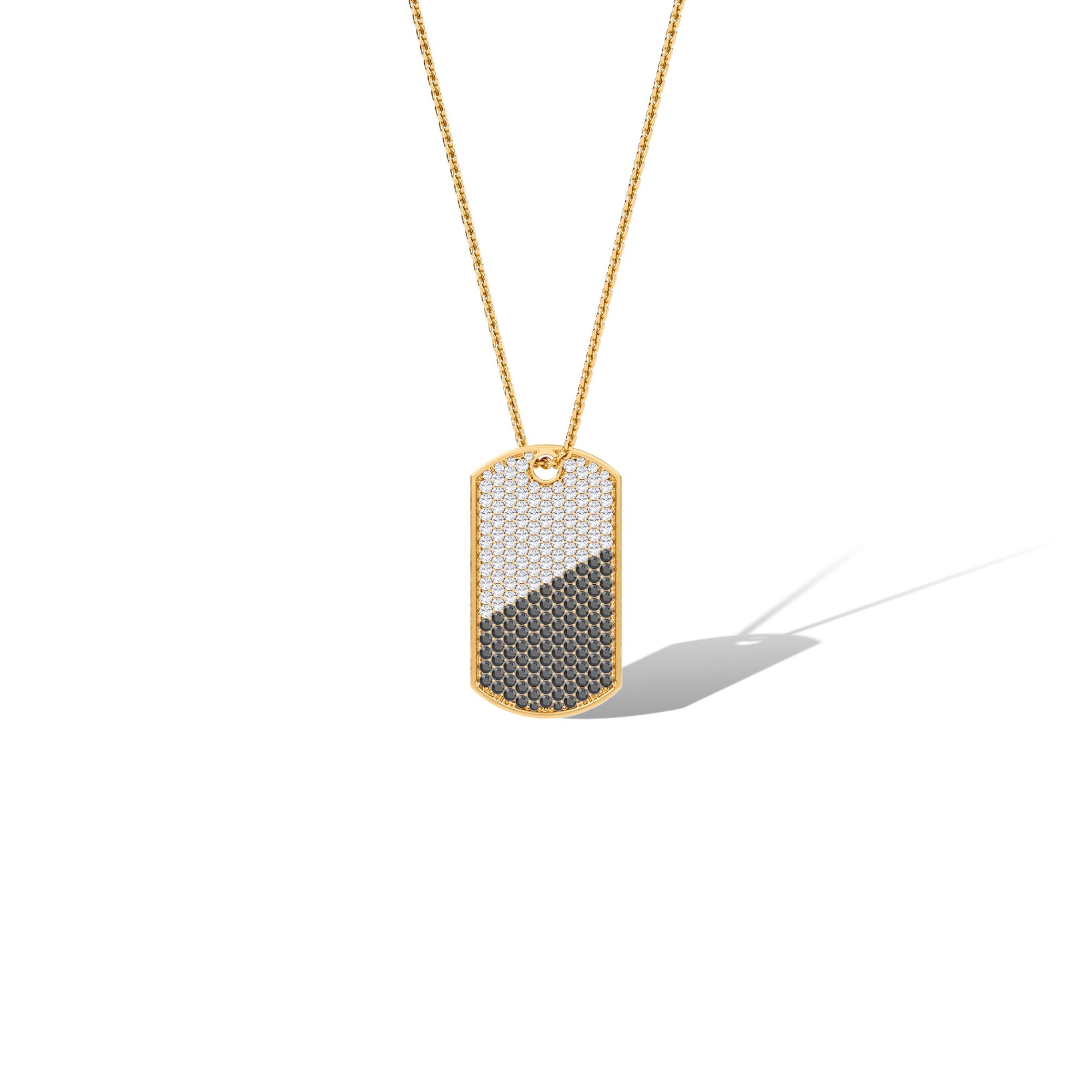 White & Black Accented Tag Pendant