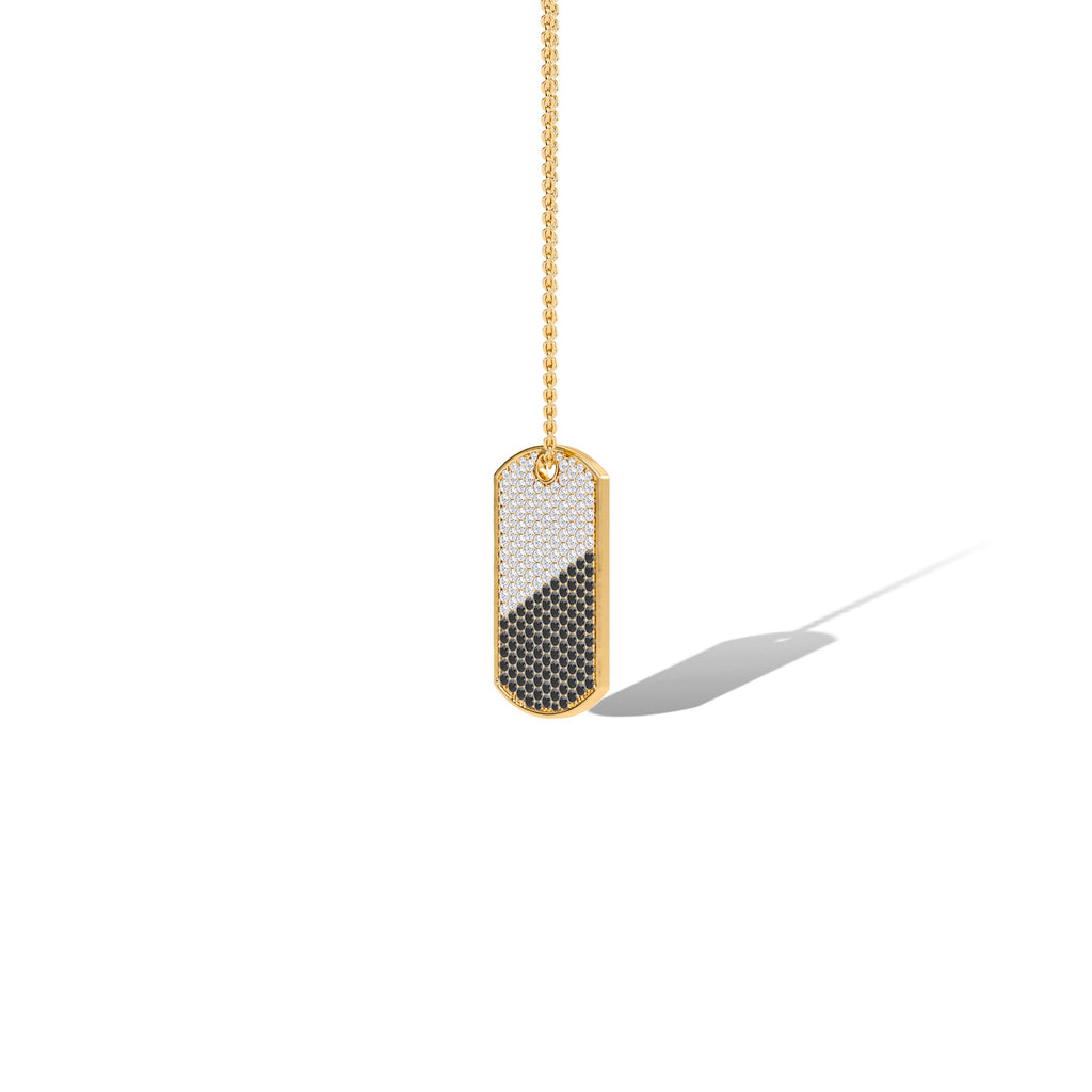 White & Black Accented Tag Pendant