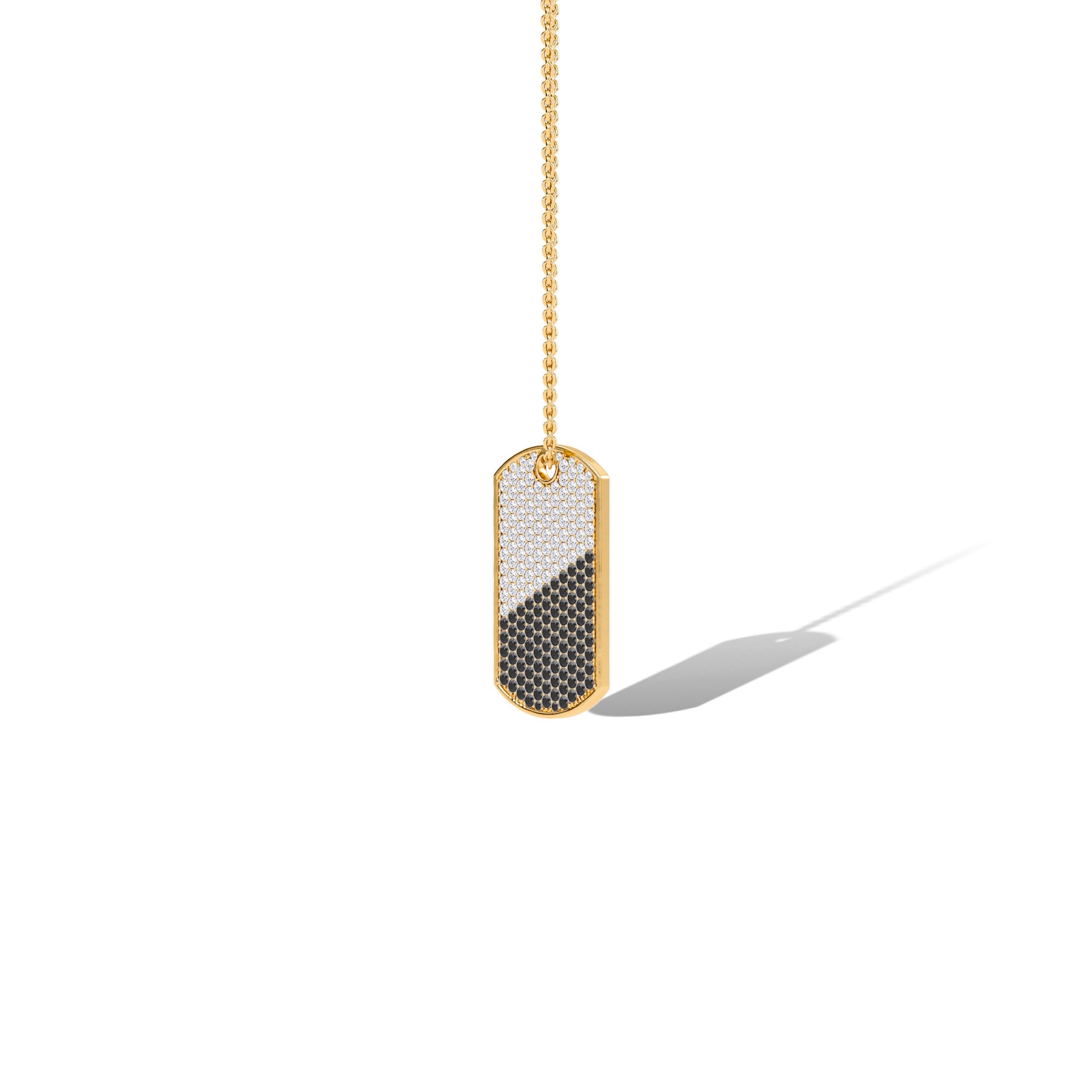 White & Black Accented Tag Pendant