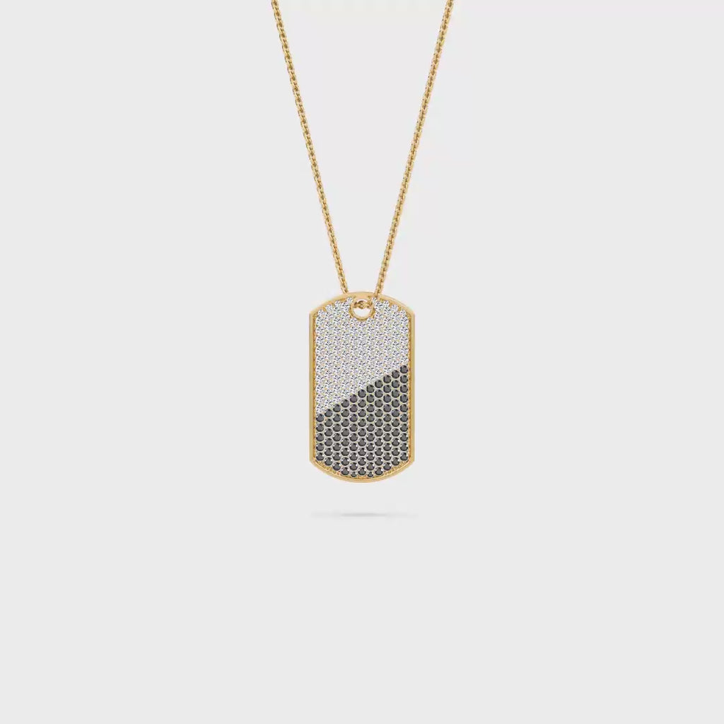 White & Black Accented Tag Pendant