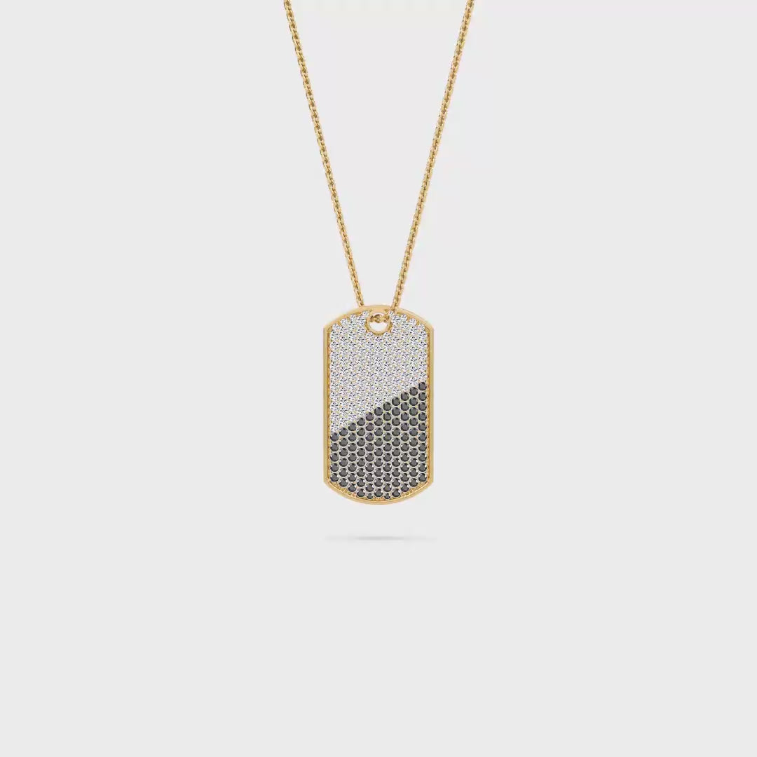 White & Black Accented Tag Pendant
