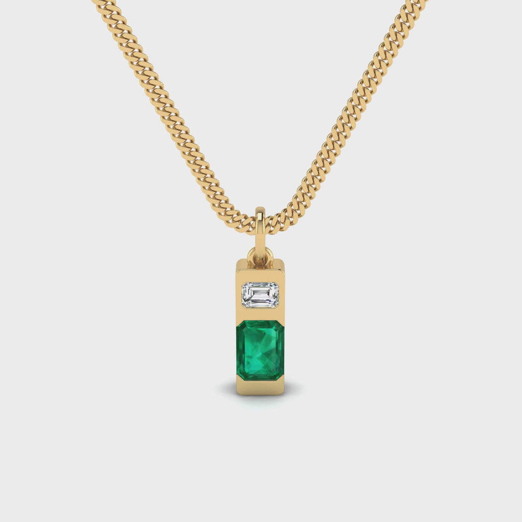 Modernist Emerald Pendant
