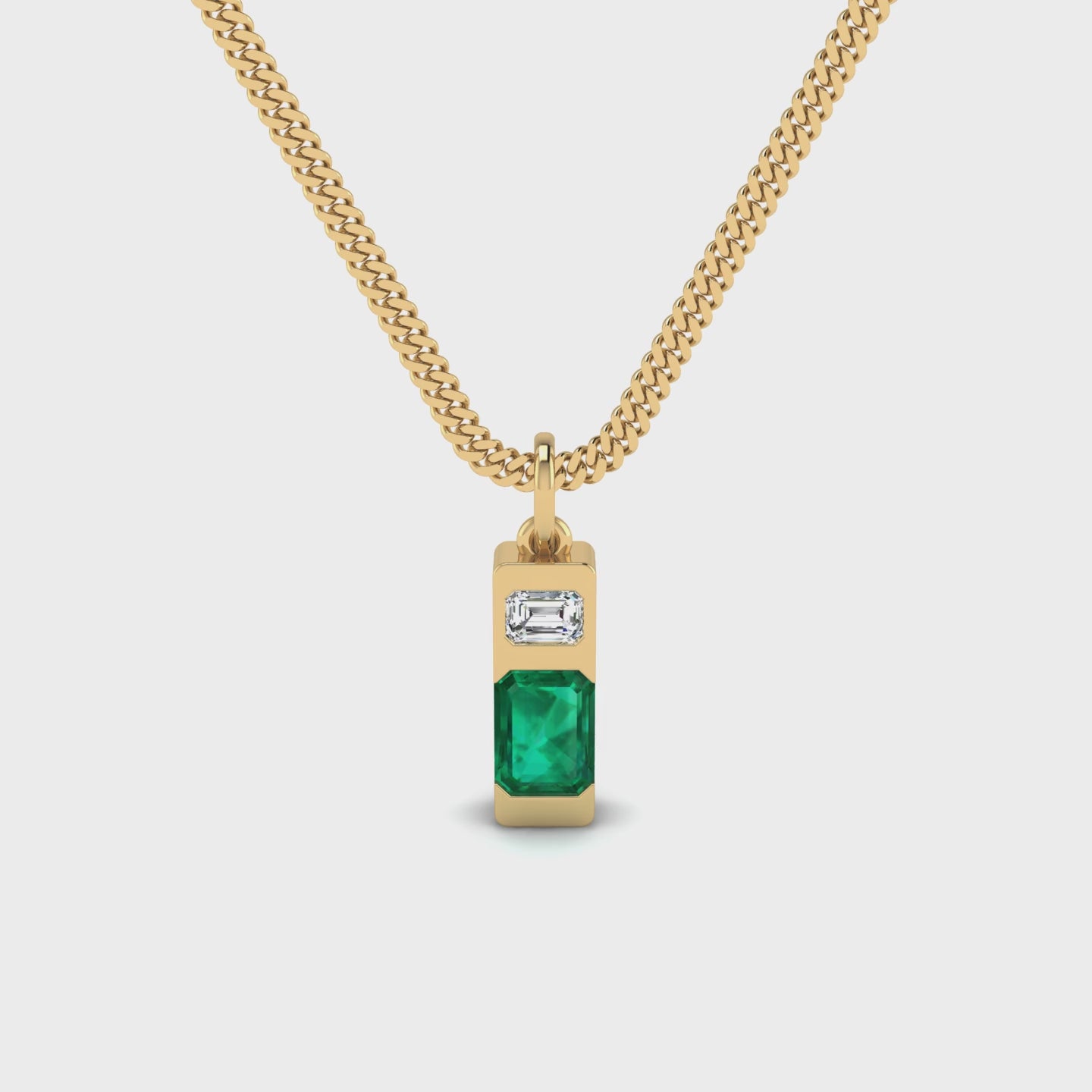 Modernist Emerald Pendant