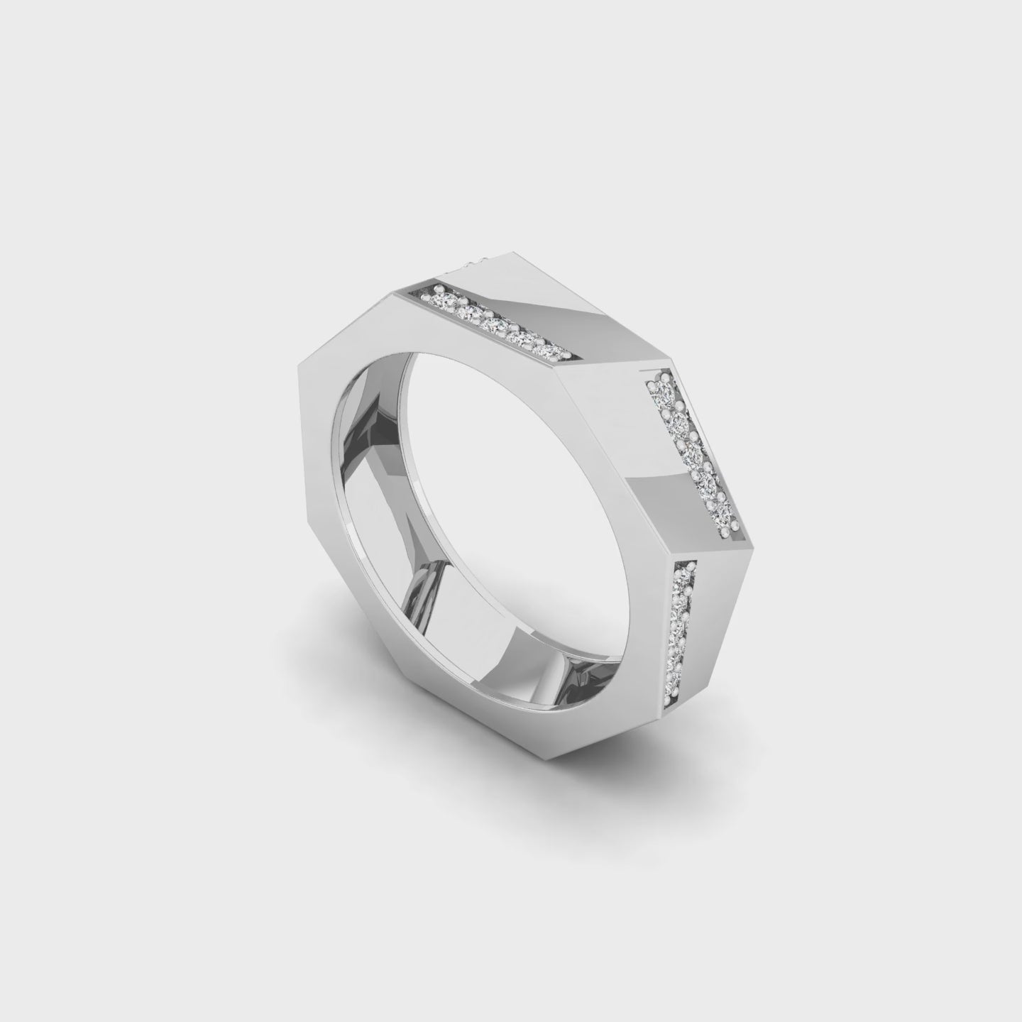 Octagon Diamond Band