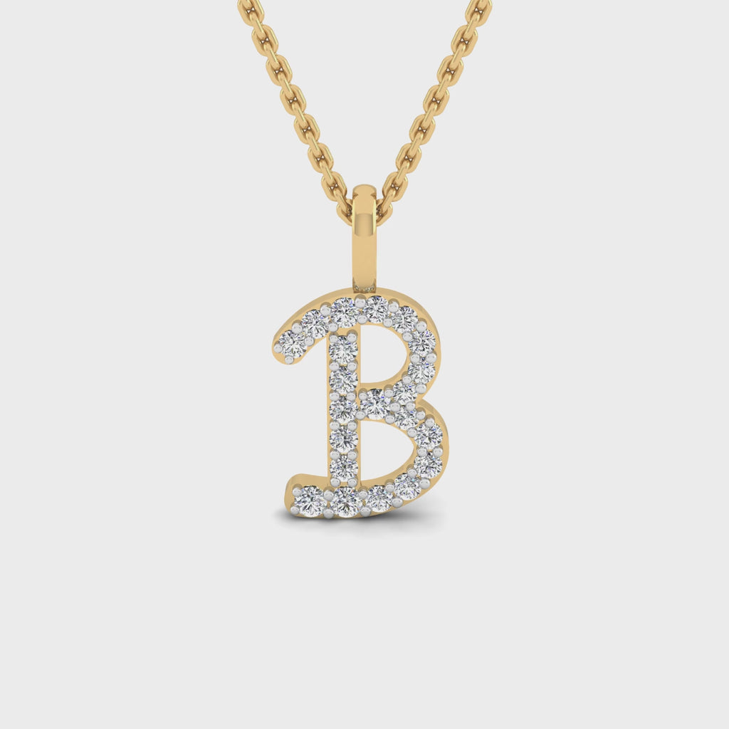 Luxe "B" Diamond Initial Pendant