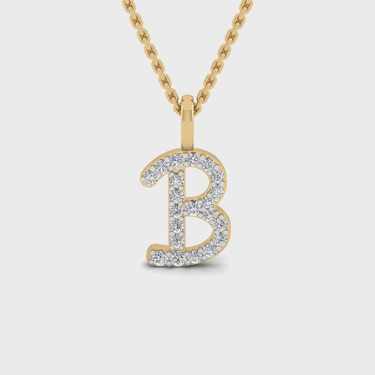 Luxe "B" Diamond Initial Pendant