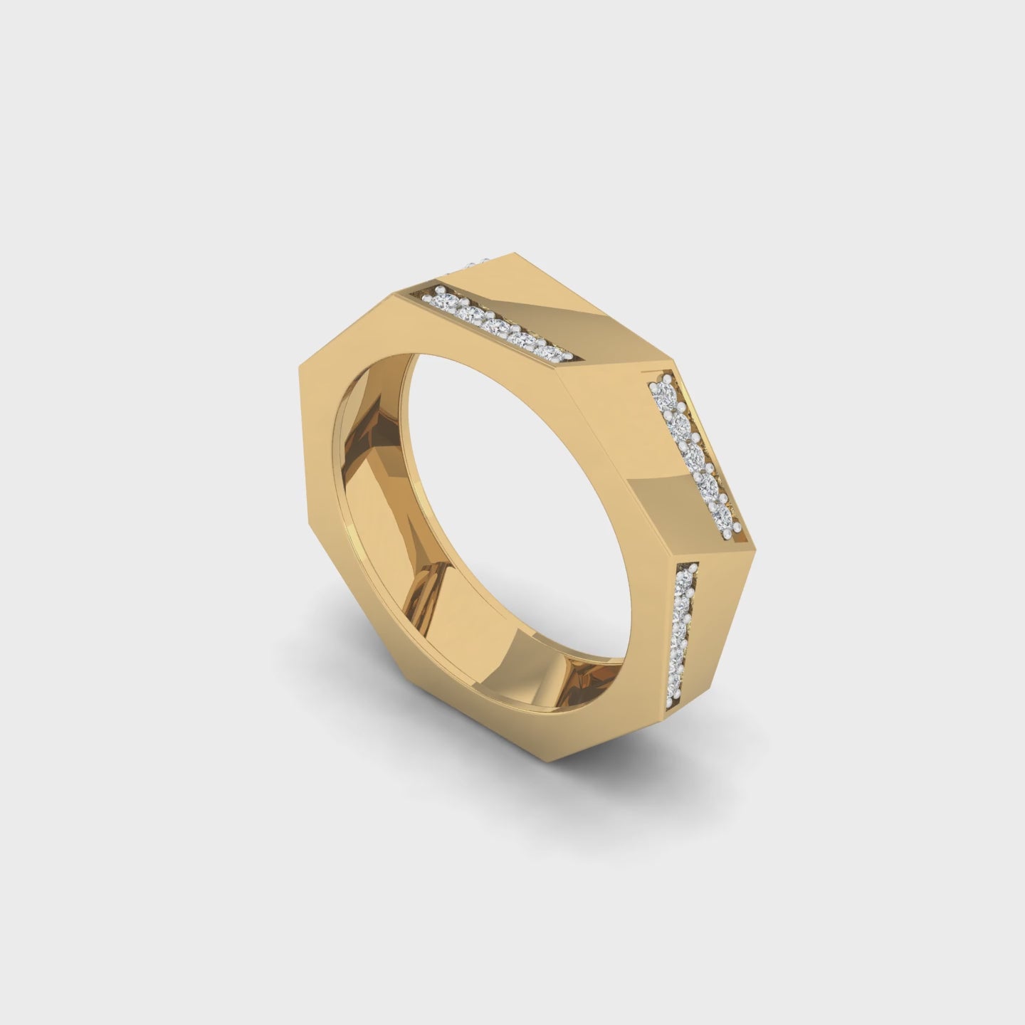 Octagon Diamond Band