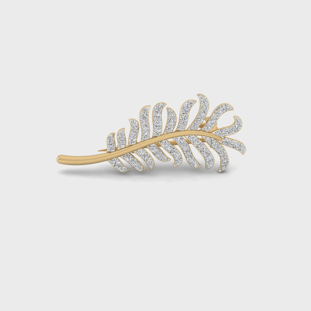 Diamond Quill Brooch