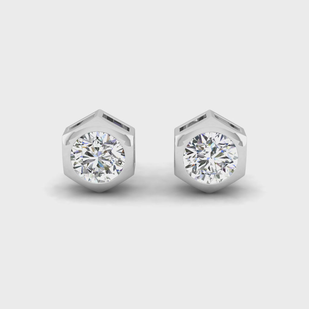 Aura Hex Diamond Studs