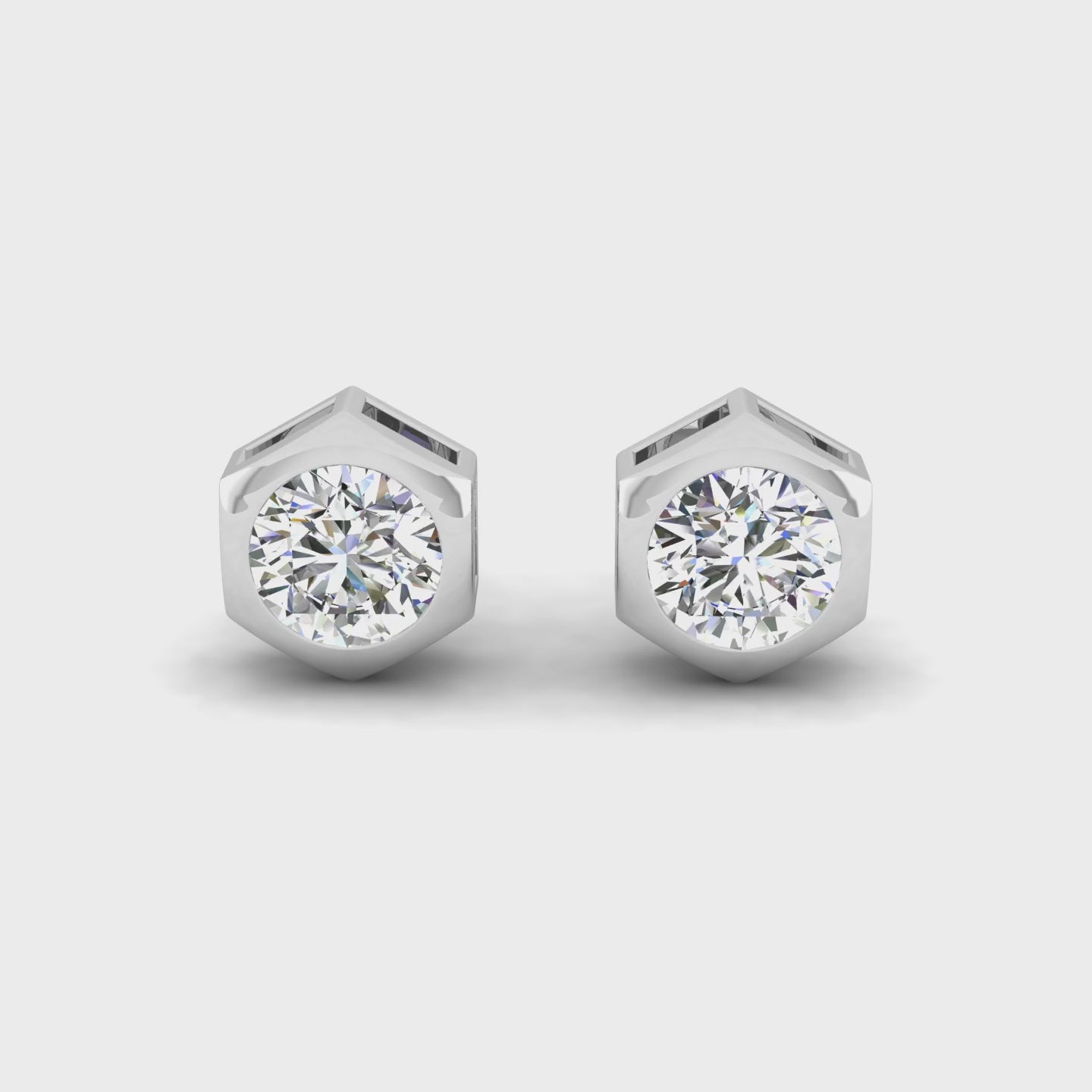 Aura Hex Diamond Studs