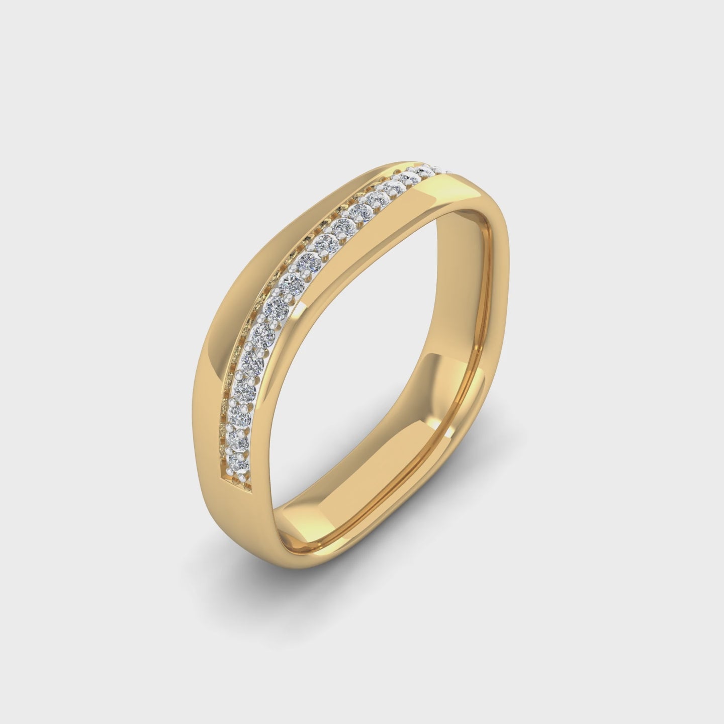 Rounded Square Diamond Band