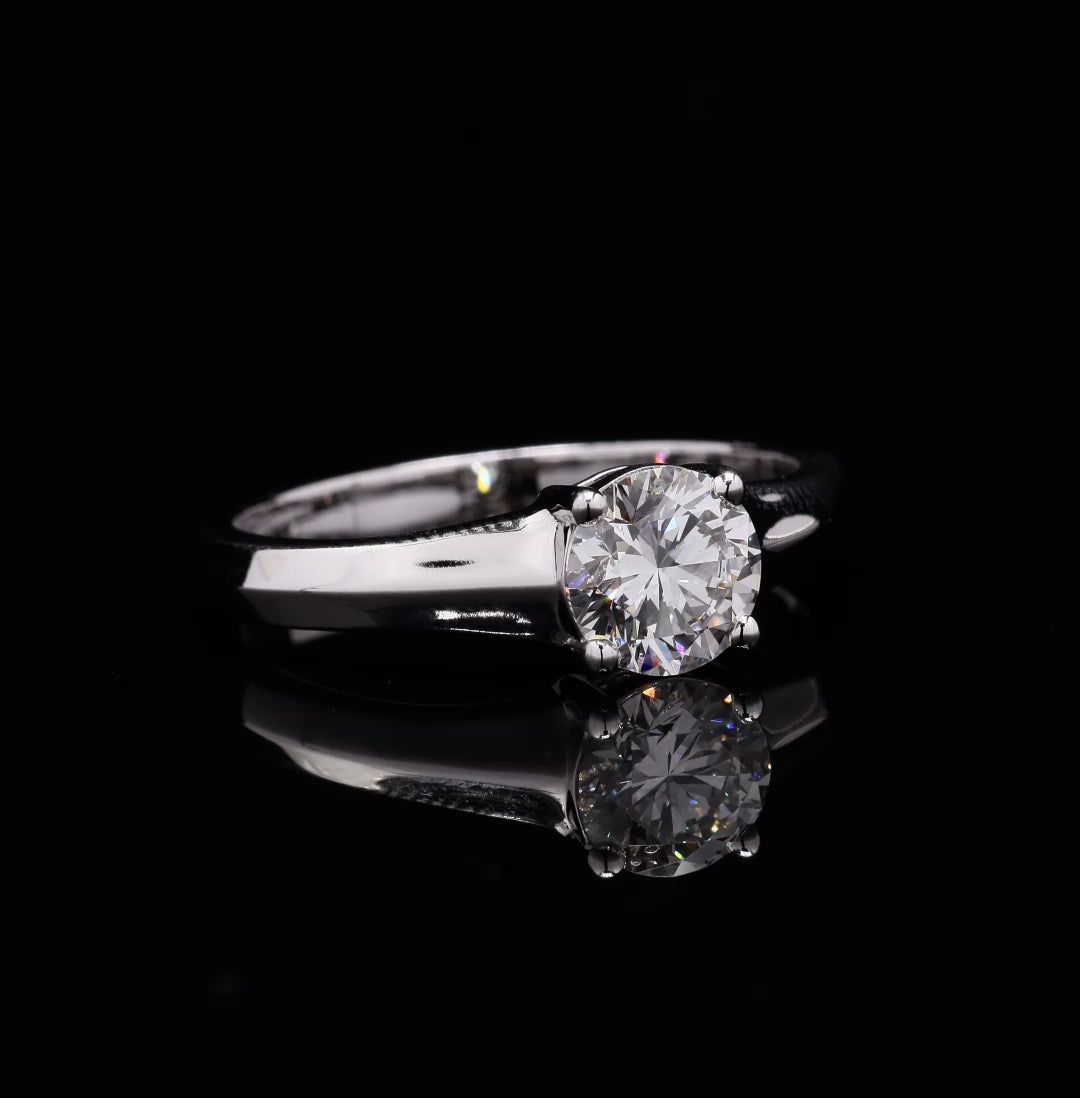 Tapered Prong Set Bold Soliatire Ring