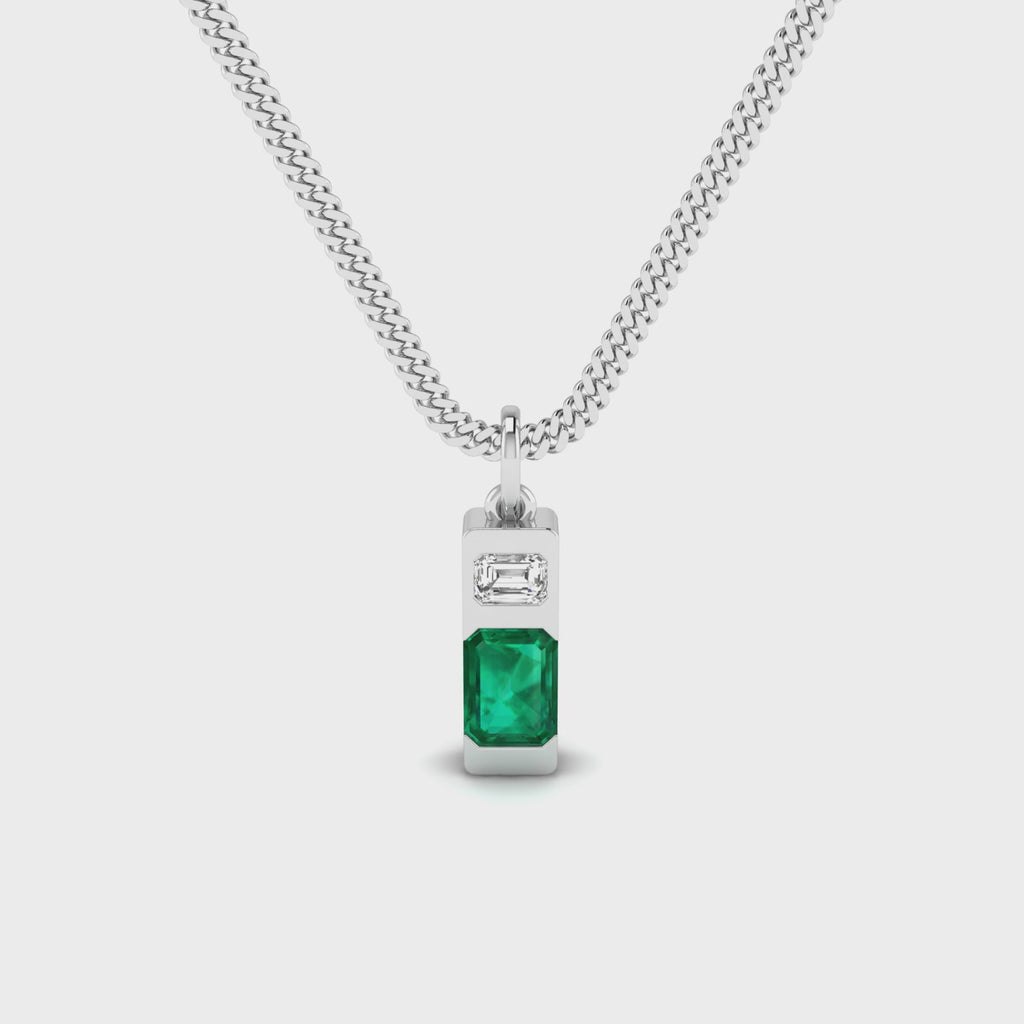 Modernist Emerald Pendant