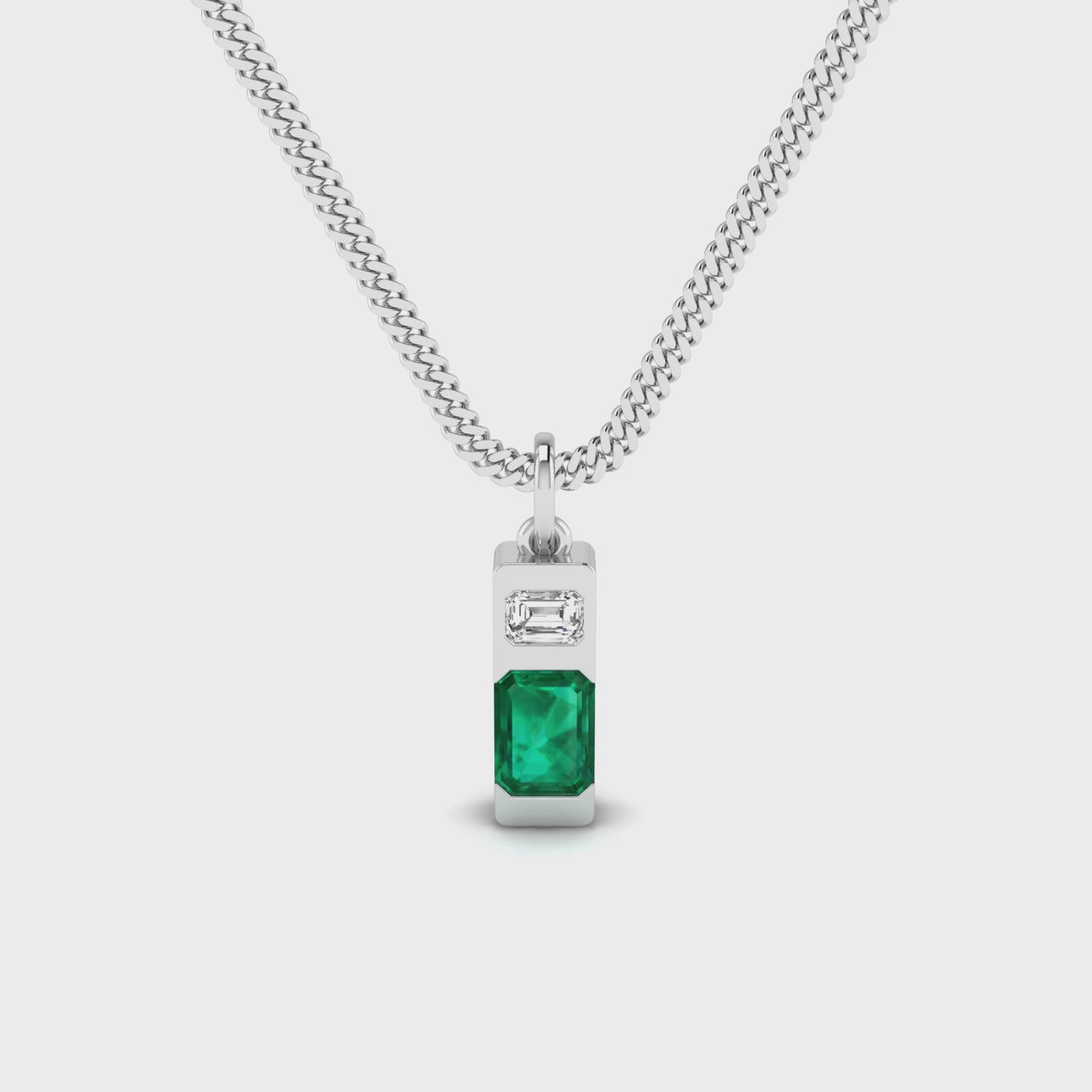 Modernist Emerald Pendant