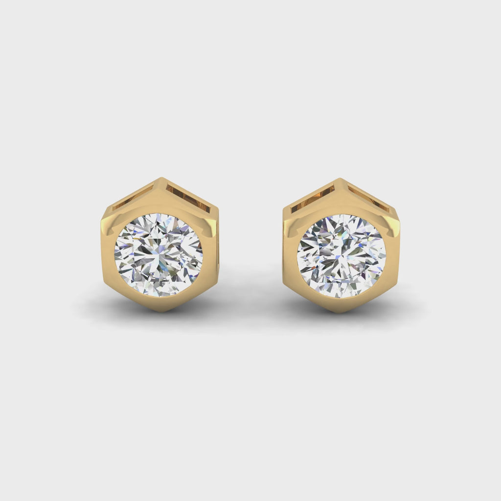 Aura Hex Diamond Studs