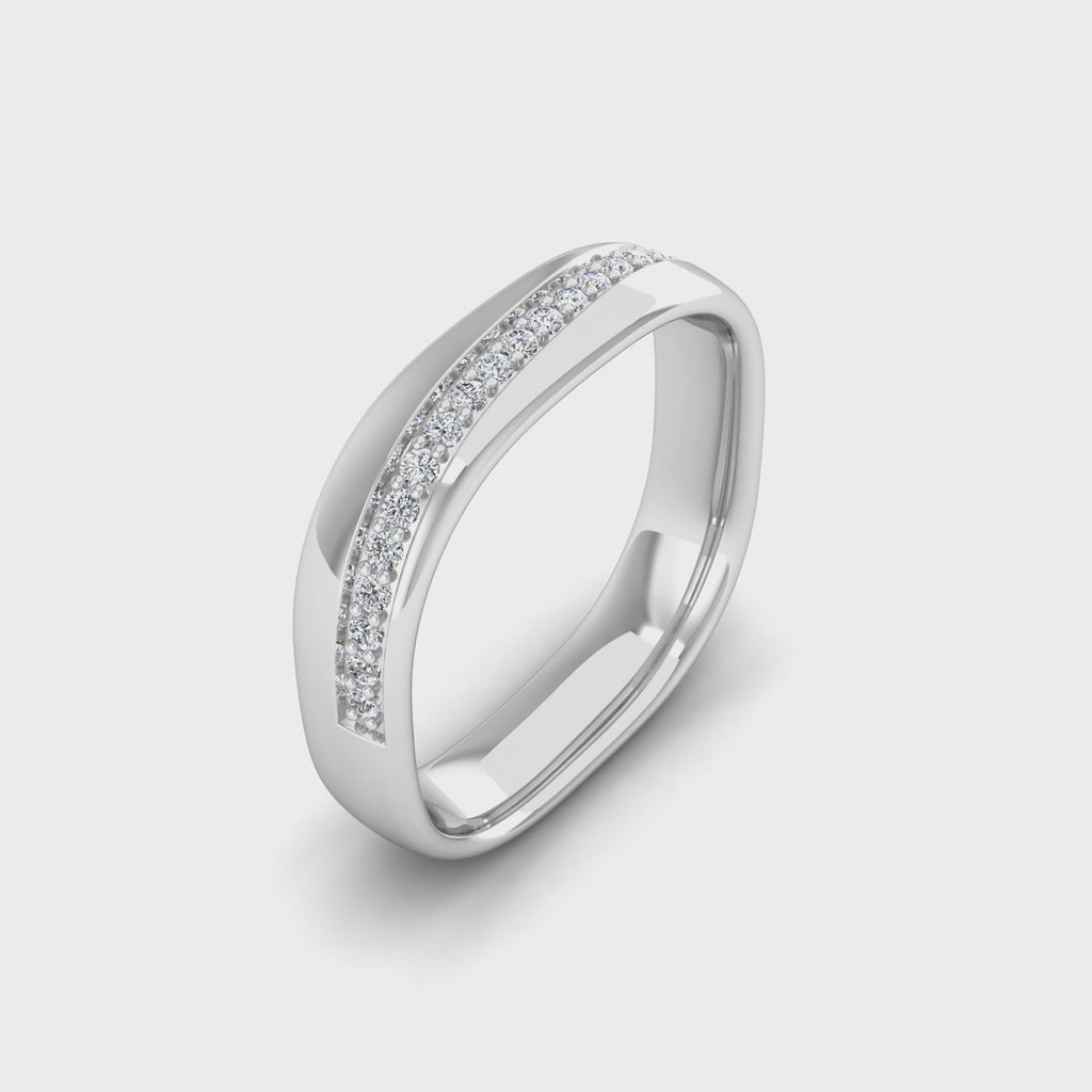 Rounded Square Diamond Band