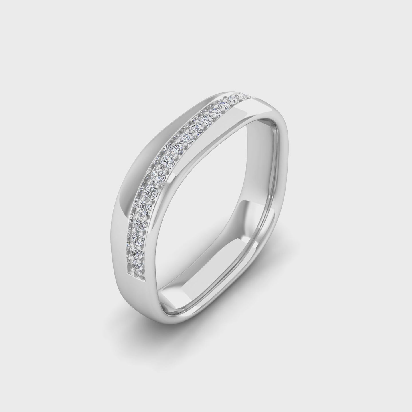 Rounded Square Diamond Band
