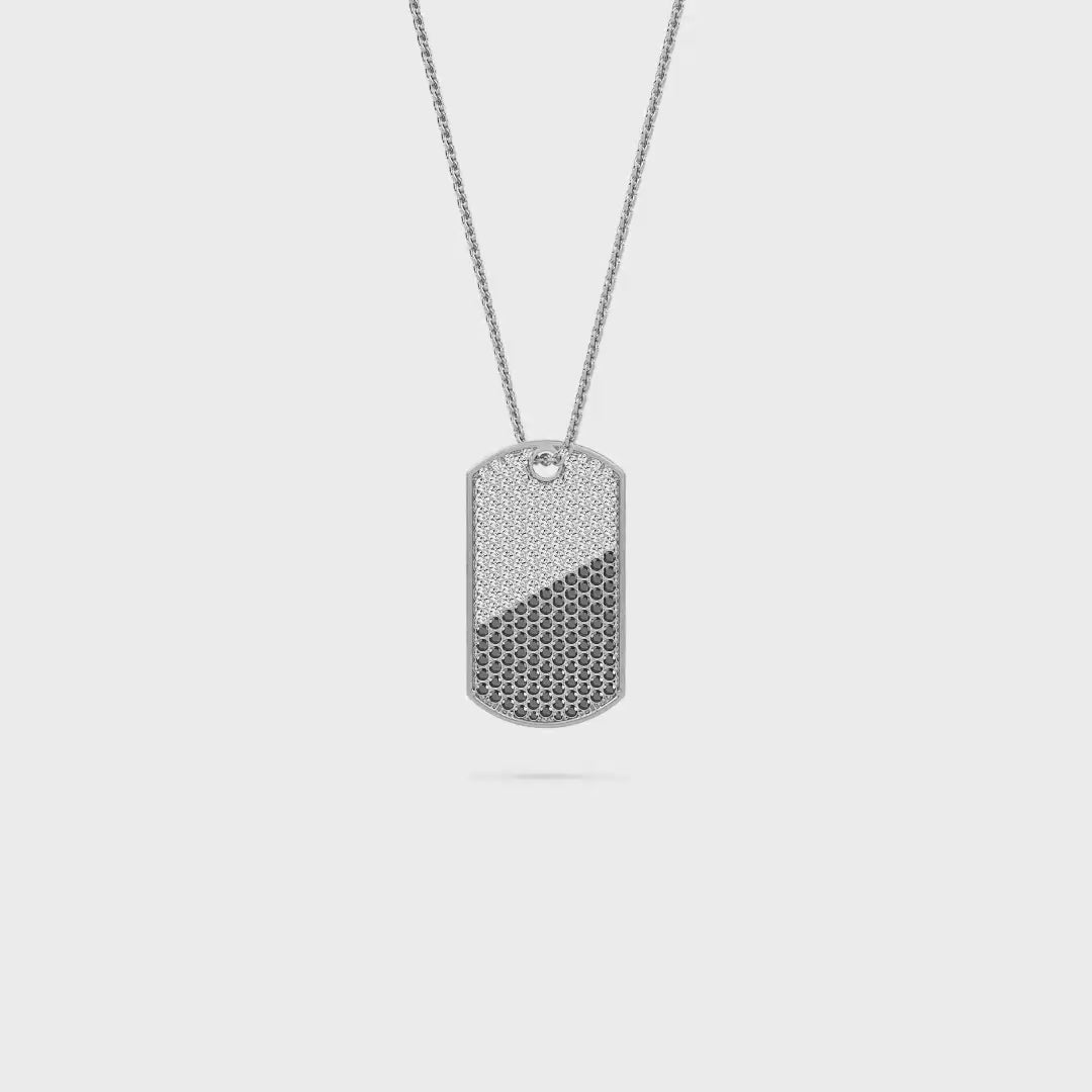 White & Black Accented Tag Pendant